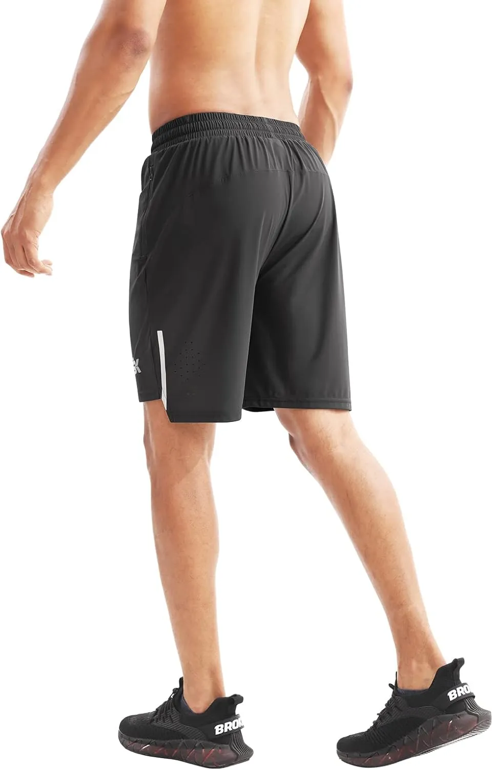 BROKIG Men's Lightweight Athletic Shorts 7 inch, Quick Dry Running Gym Workout Shorts for Men with Zip Pockets