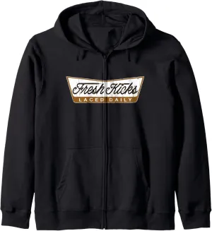 Brown Fresh Kicks Brown Color Graphic Zip Hoodie