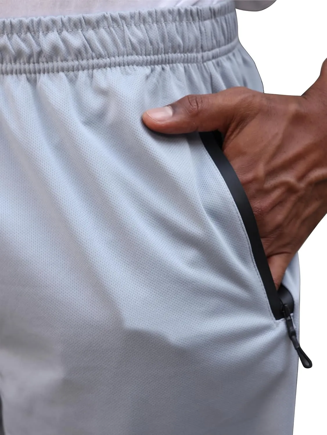 BUYJYA 3 Pack Men's Athletic Running Shorts Gym Basketball Lightweight Casual Short with Zipper Pocket Gift
