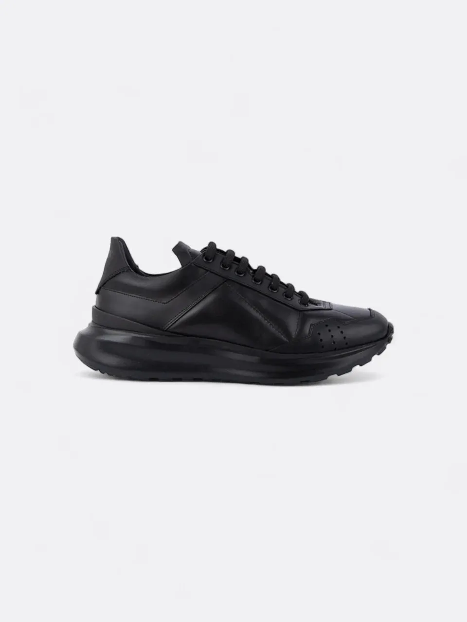 Calf Chunky Sneakers with Rubber Sole