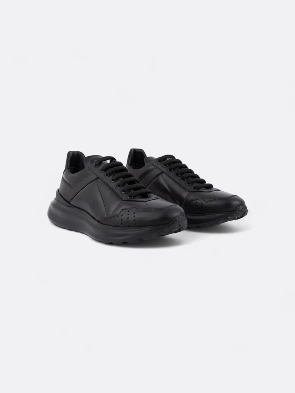 Calf Chunky Sneakers with Rubber Sole