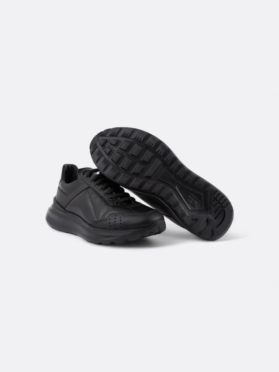 Calf Chunky Sneakers with Rubber Sole