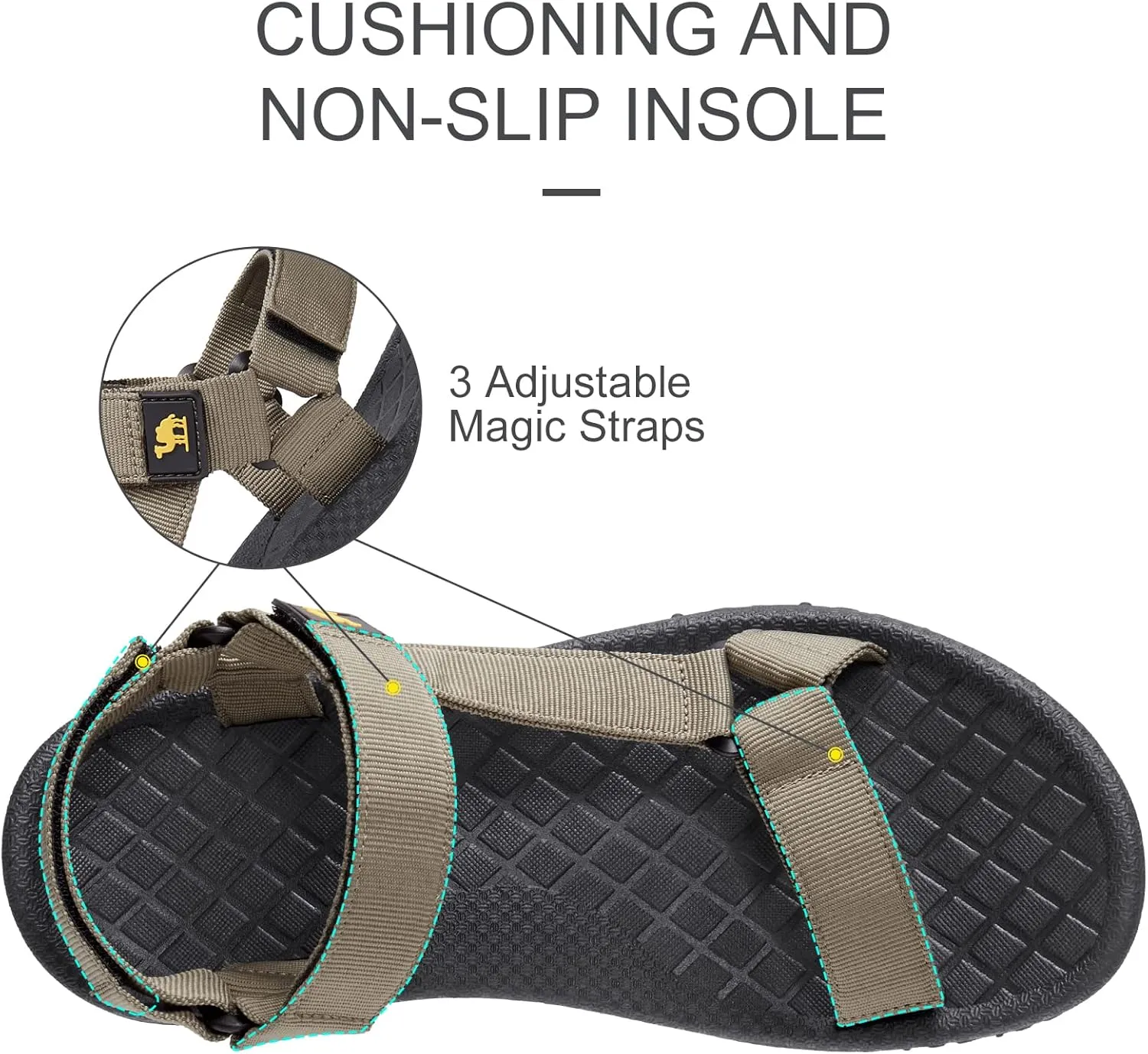 CAMEL CROWN Hiking Sport Sandals for Men Anti-skidding Water Sandals Comfortable Athletic Sandals for Outdoor Wading Beach