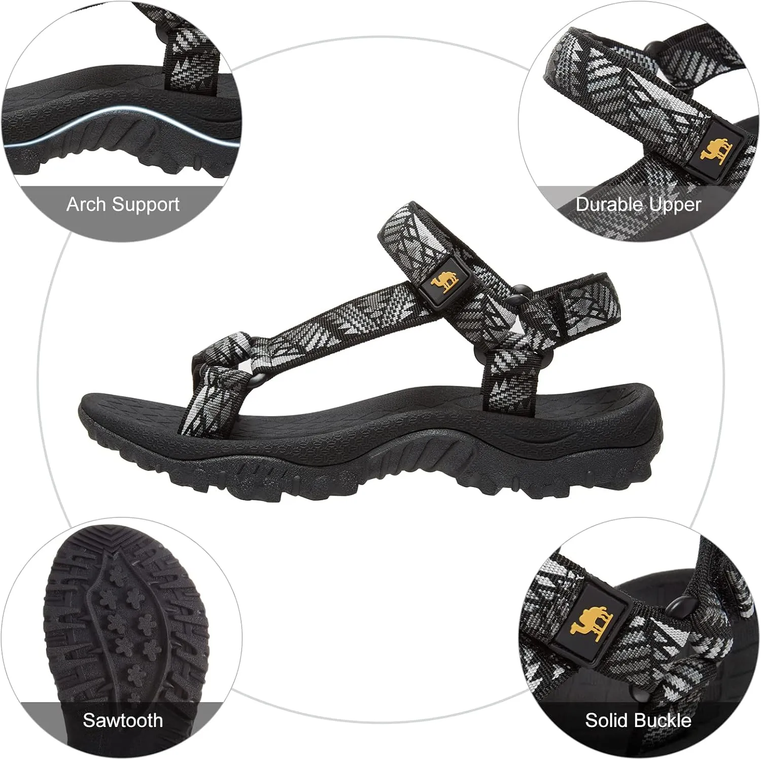 CAMEL CROWN Hiking Sport Sandals for Women Anti-skidding Water Sandals Comfortable Athletic Sandals for Outdoor Wading Beach