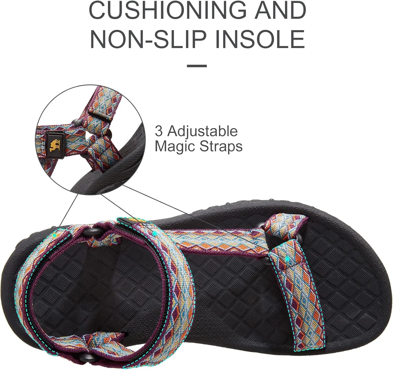 CAMEL CROWN Hiking Sport Sandals for Women Anti-skidding Water Sandals Comfortable Athletic Sandals for Outdoor Wading Beach
