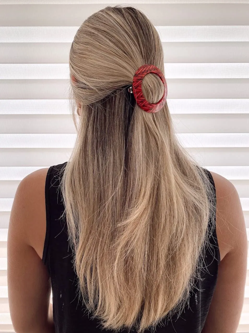 Camila Paris CP2513 French Hair Barrette Clip for Girls, Round Handmade, Victory Red, Strong Hold Grip Hair Clips for Women, No Slip and Durable Styling Girls Hair Accessories, Made in France