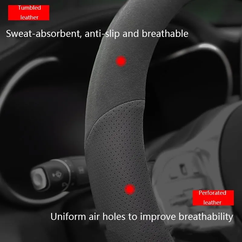 Car Steering Wheel Cover for Mazda Biante 2008-2018, Steering Wheel Cover Set, Car Steering Wheel Cover Protector for Men Women Interior Accessory,BlackA