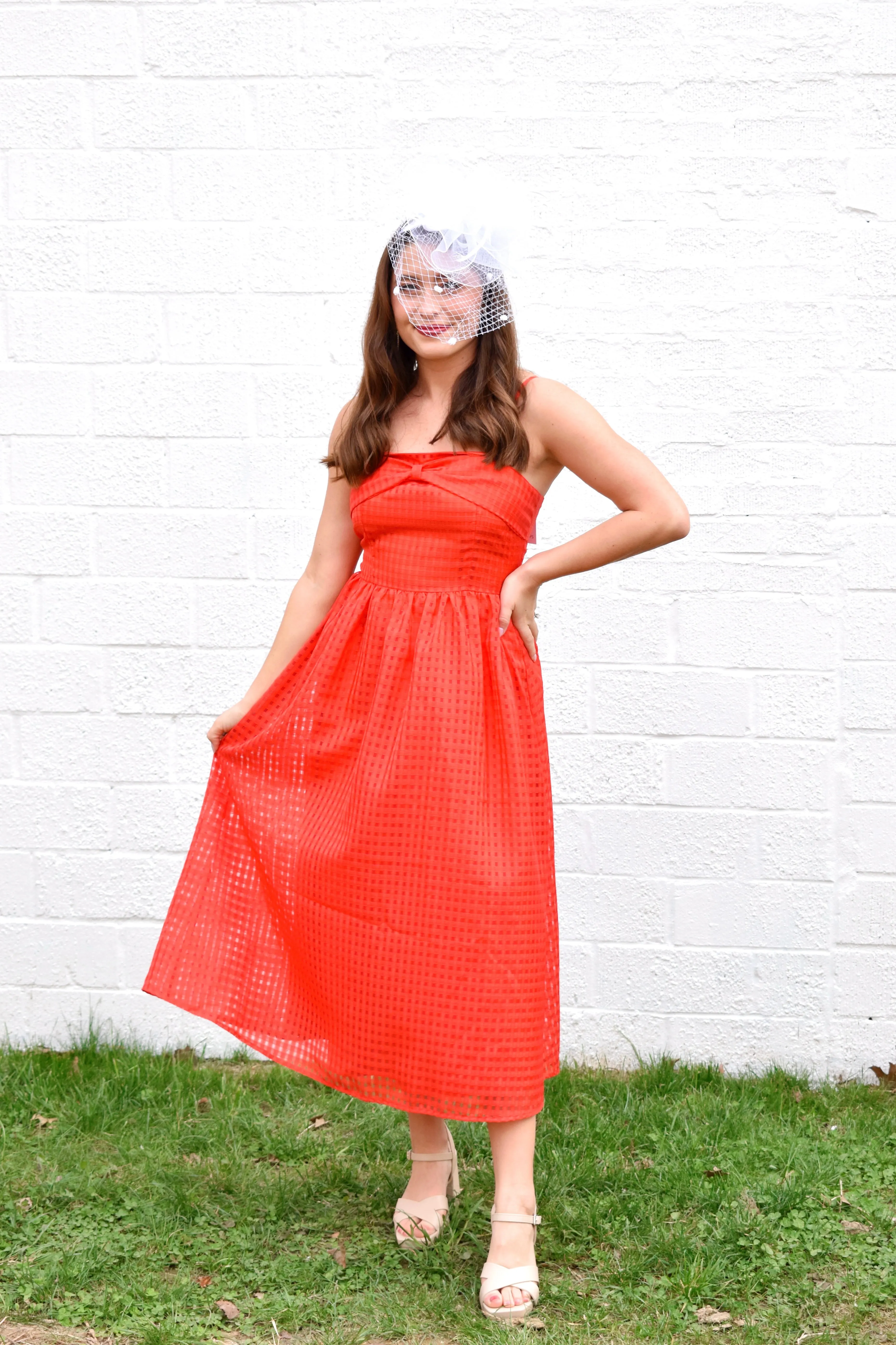 Cary Strapless Red Midi Dress
