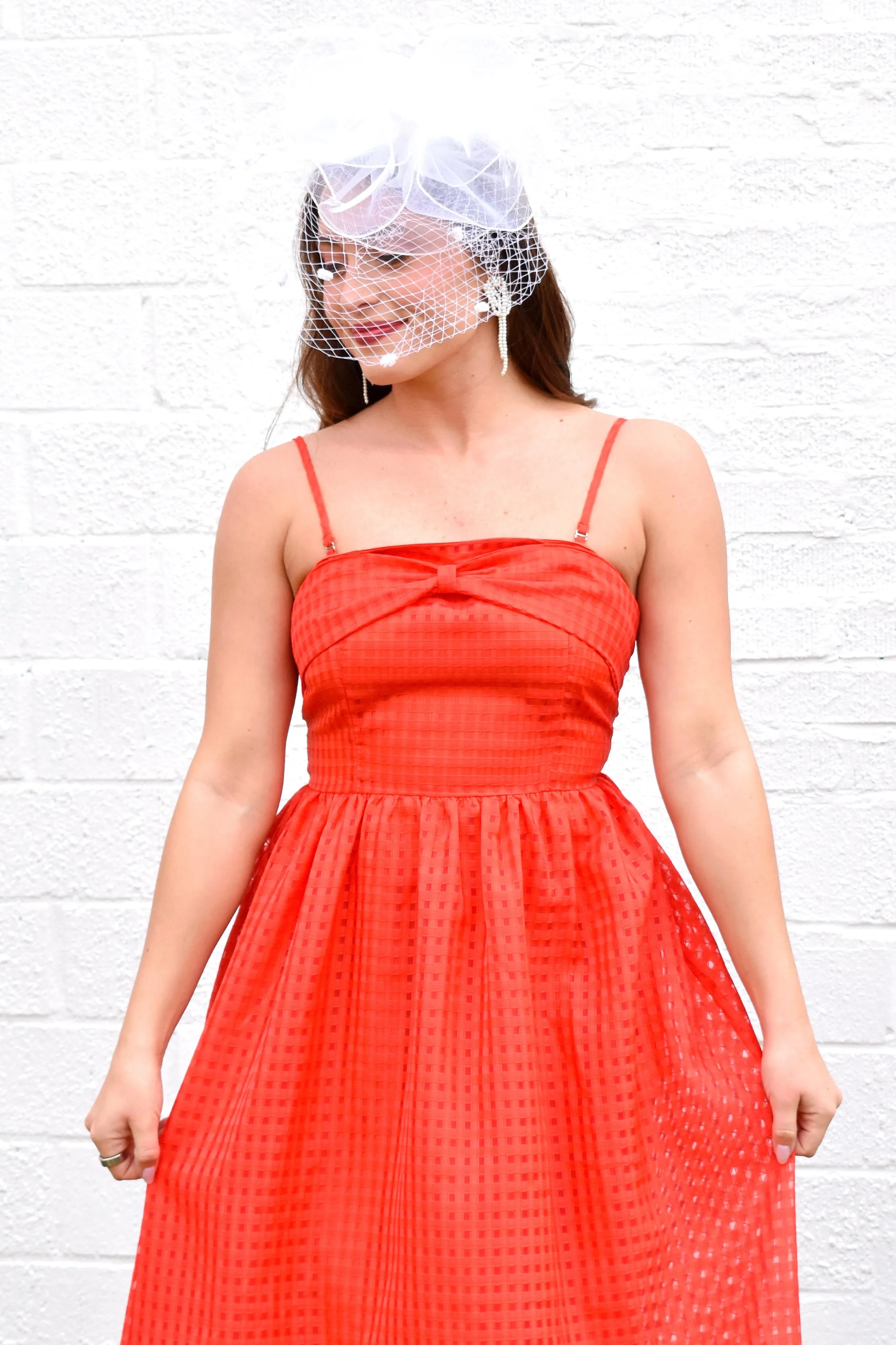 Cary Strapless Red Midi Dress