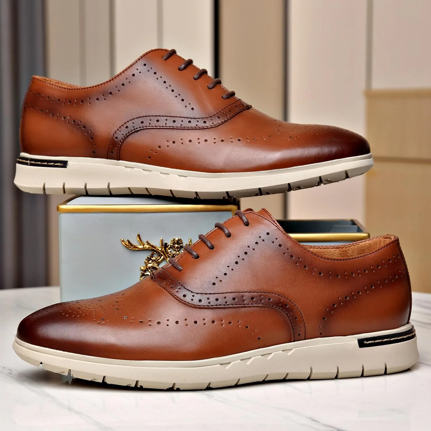 Casual Dress Shoes for Men, Business Casual Oxfords Wingtip