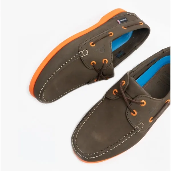 Chatham COMPASS II G2 Mens Leather Boat Shoes Brown/Orange