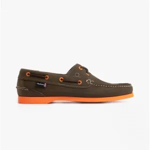 Chatham COMPASS II G2 Mens Leather Boat Shoes Brown/Orange