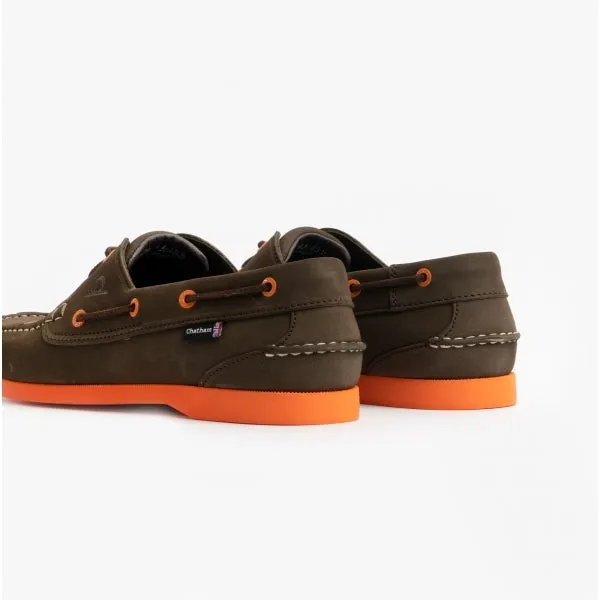 Chatham COMPASS II G2 Mens Leather Boat Shoes Brown/Orange