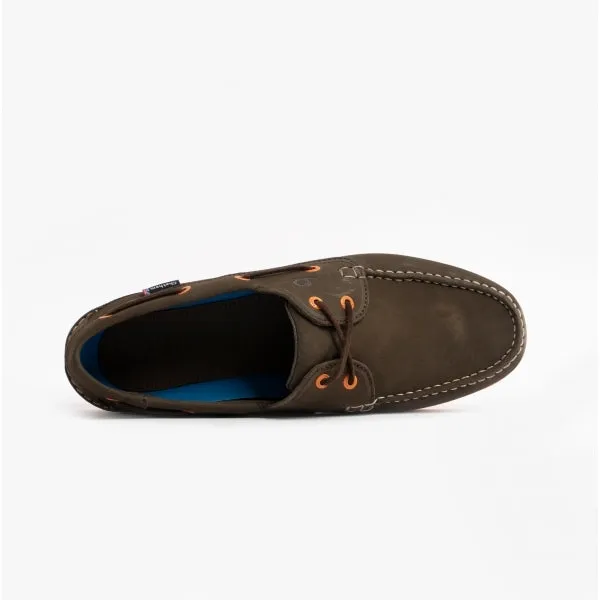 Chatham COMPASS II G2 Mens Leather Boat Shoes Brown/Orange