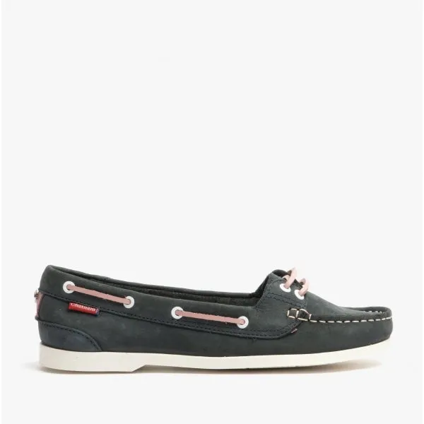 Chatham HARPER Womens Leather Boat Shoes Navy/Pink