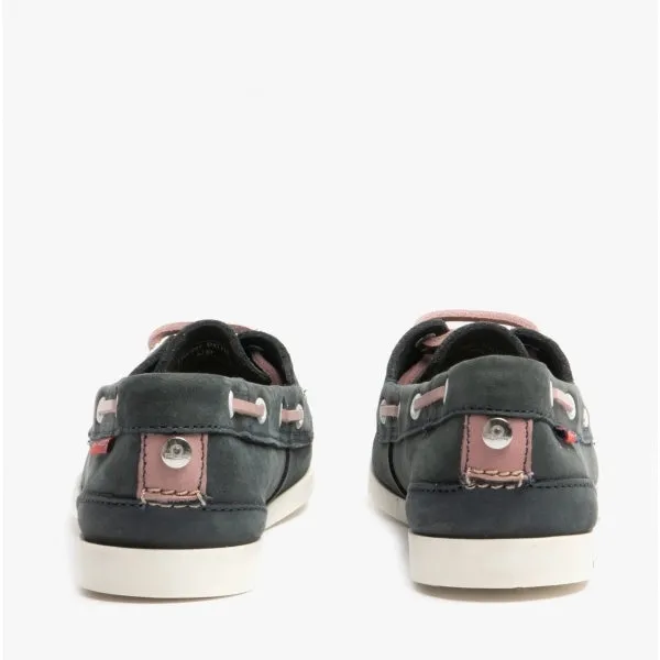 Chatham HARPER Womens Leather Boat Shoes Navy/Pink