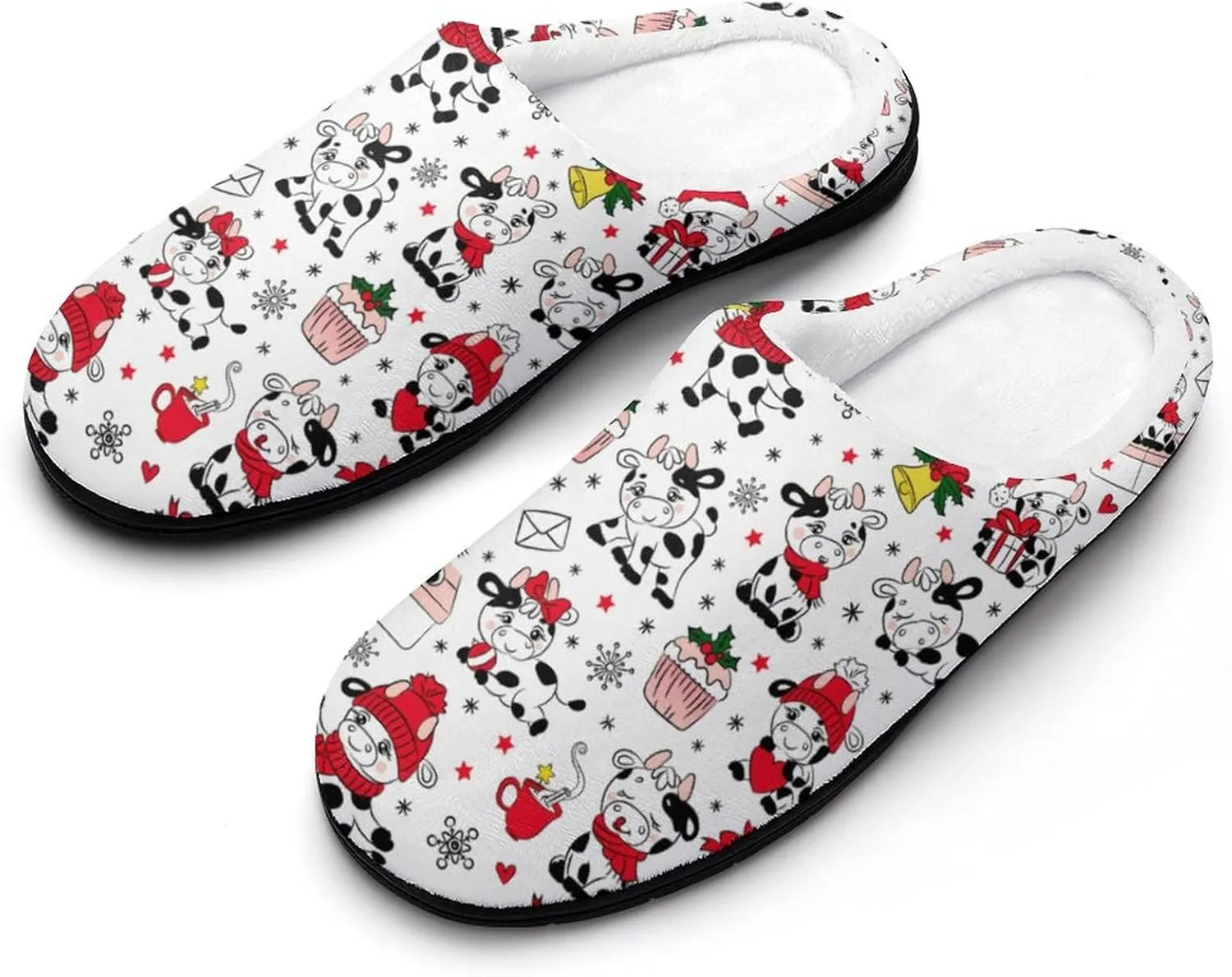 Christmas House Slippers For Woman Ladies Bedroom Slippers Indoor Outdoor Slip-On Shoes Closed Toe Funny Fall Slippers