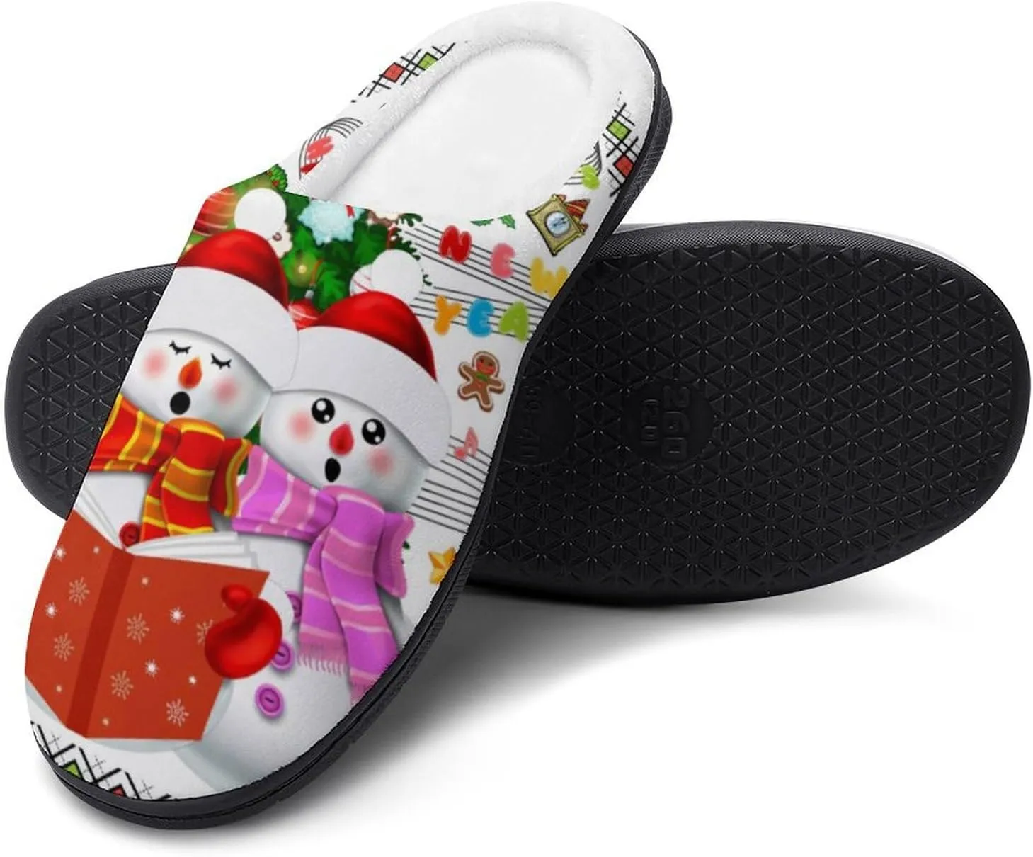 Christmas House Slippers For Woman Mens Memory Foam Bedroom Slippers Indoor Outdoor Slip-On Shoes Funny Fall Slippers