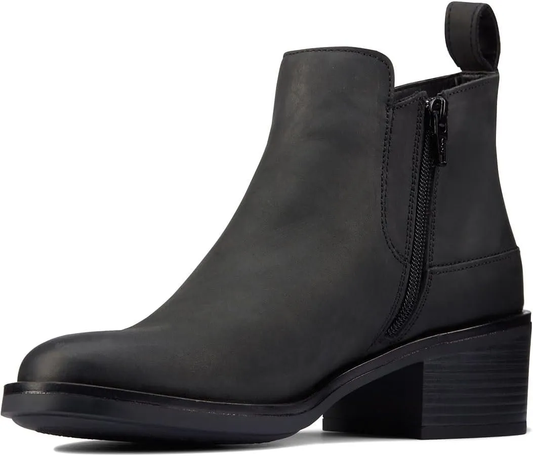 Clarks Unisex Memi Zip Sneaker, Black Leat, 0 US Women