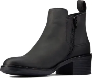 Clarks Unisex Memi Zip Sneaker, Black Leat, 0 US Women
