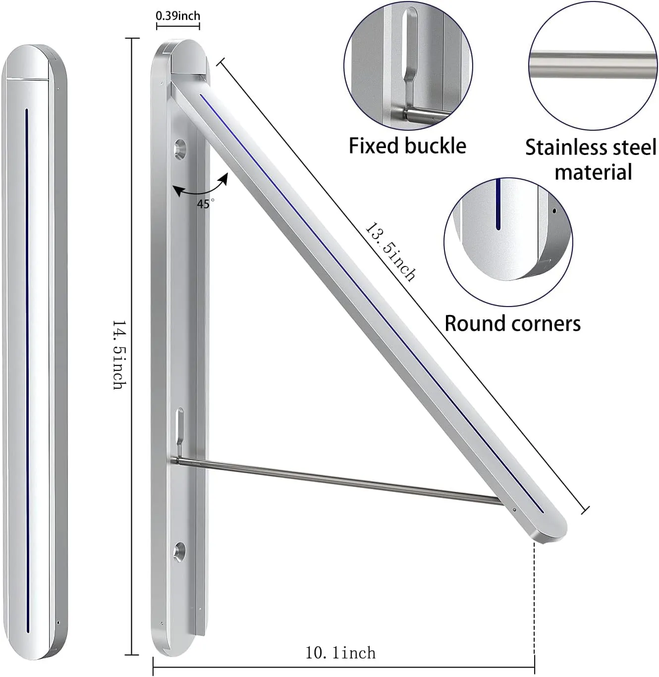 Clothes Drying Rack,Wall Mounted Clothes Hanging Rack,Retractable Folding Hanger,Laundry Room Organization,Drying Racks for Laundry,Bathroom,Garage,Indoor&Outdoor Aluminum1pcs