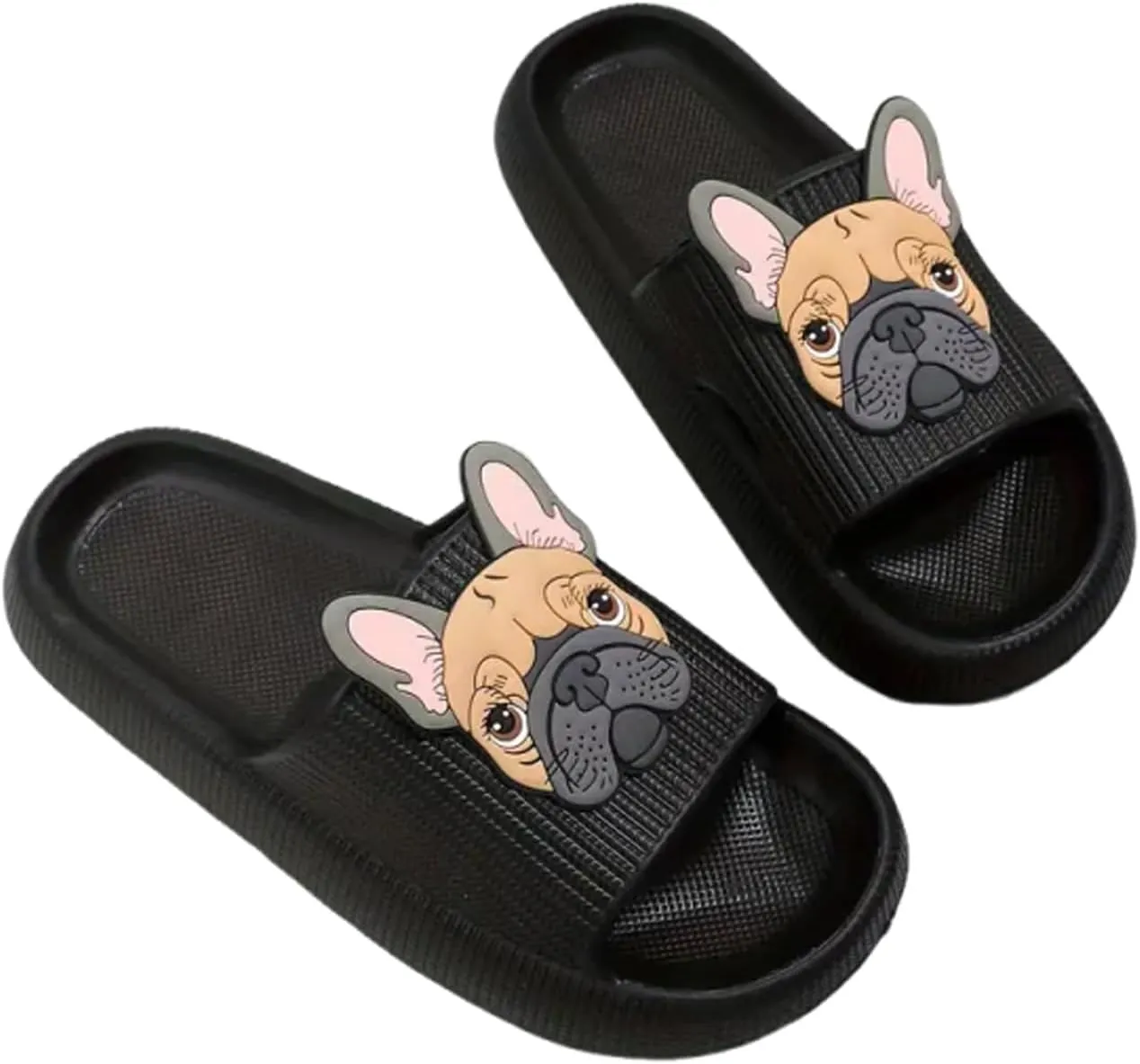 Cloud Slides for Women Men Cute French Bulldog Slippers Pillow Dog Animal Cloud Slide Sandals Non-Slip Shower Couple Shoes