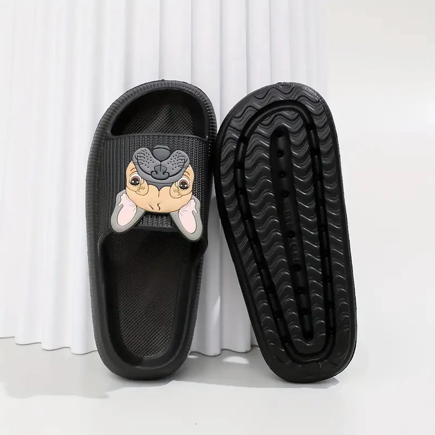 Cloud Slides for Women Men Cute French Bulldog Slippers Pillow Dog Animal Cloud Slide Sandals Non-Slip Shower Couple Shoes