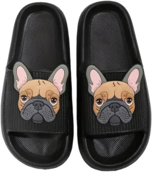 Cloud Slides for Women Men Cute French Bulldog Slippers Pillow Dog Animal Cloud Slide Sandals Non-Slip Shower Couple Shoes