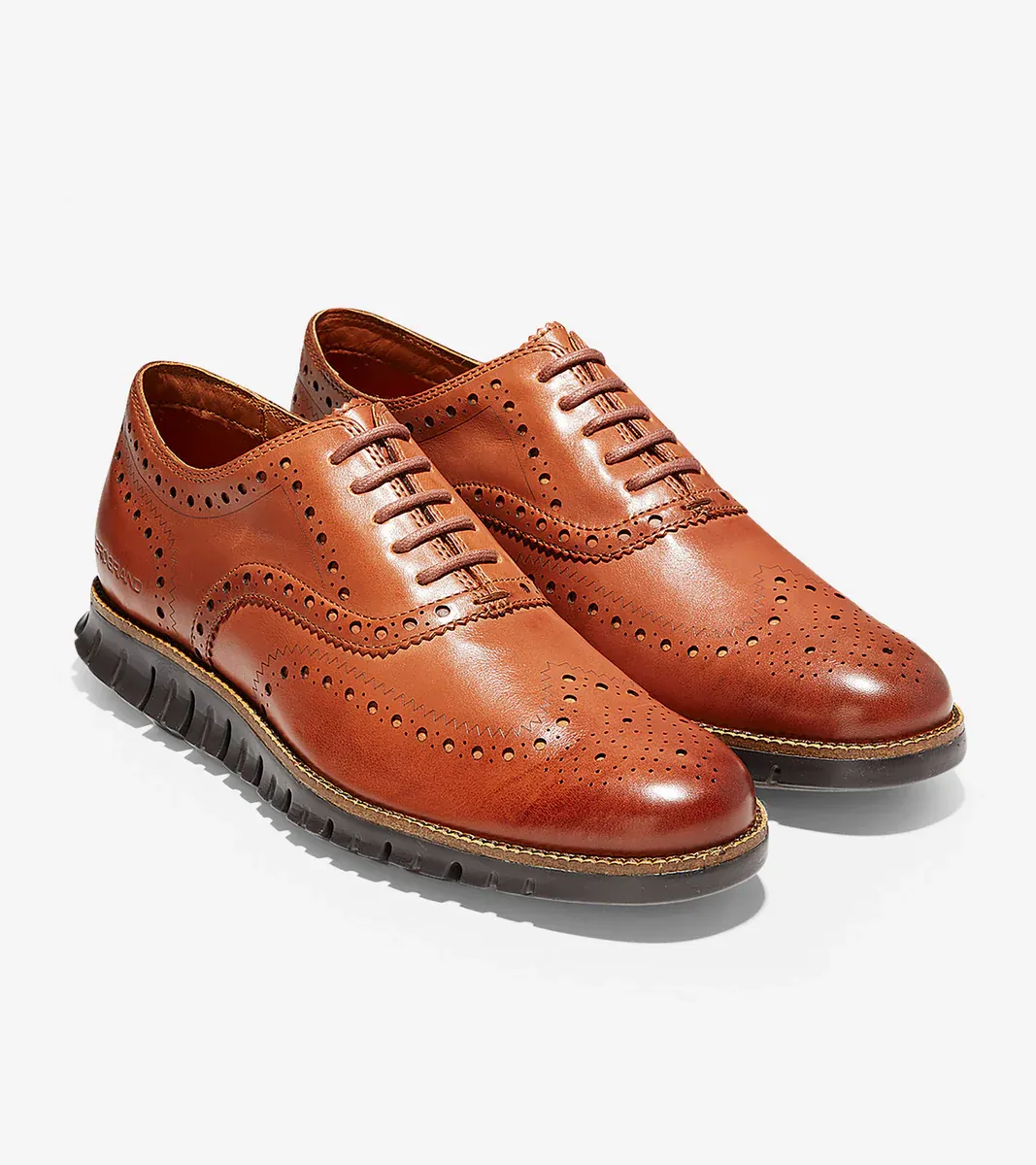 Cole Haan Men's ZERØGRAND Wingtip Oxford British Tan Leather Java C29411