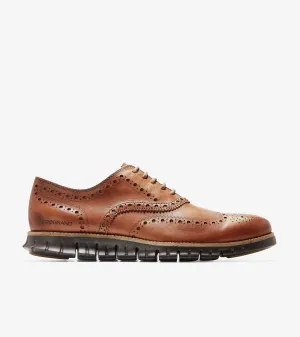 Cole Haan Men's ZERØGRAND Wingtip Oxford British Tan Leather Java C29411