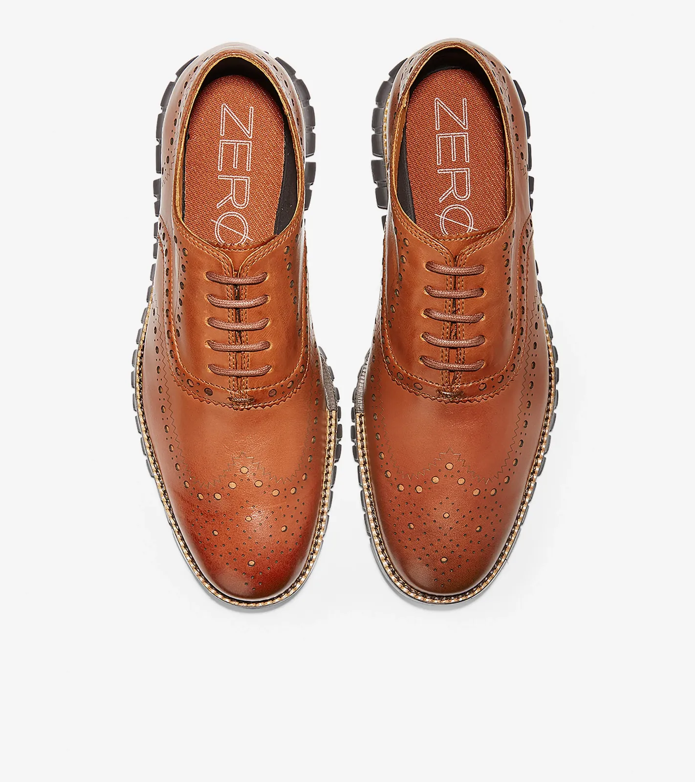 Cole Haan Men's ZERØGRAND Wingtip Oxford British Tan Leather Java C29411