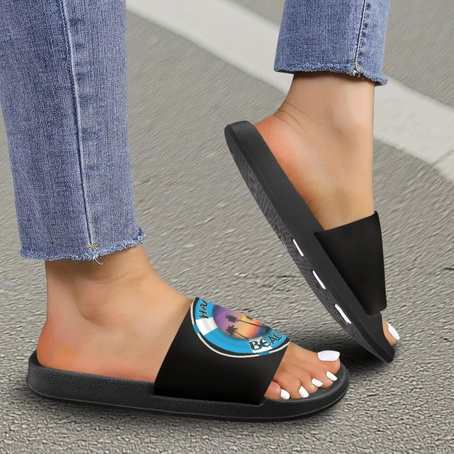 Coloranimal Slippers for Women Summer Sandals Slide Sandals with Non Slip Sole Summer Beach Shoes Shower Shoes Lightweight House Slippers