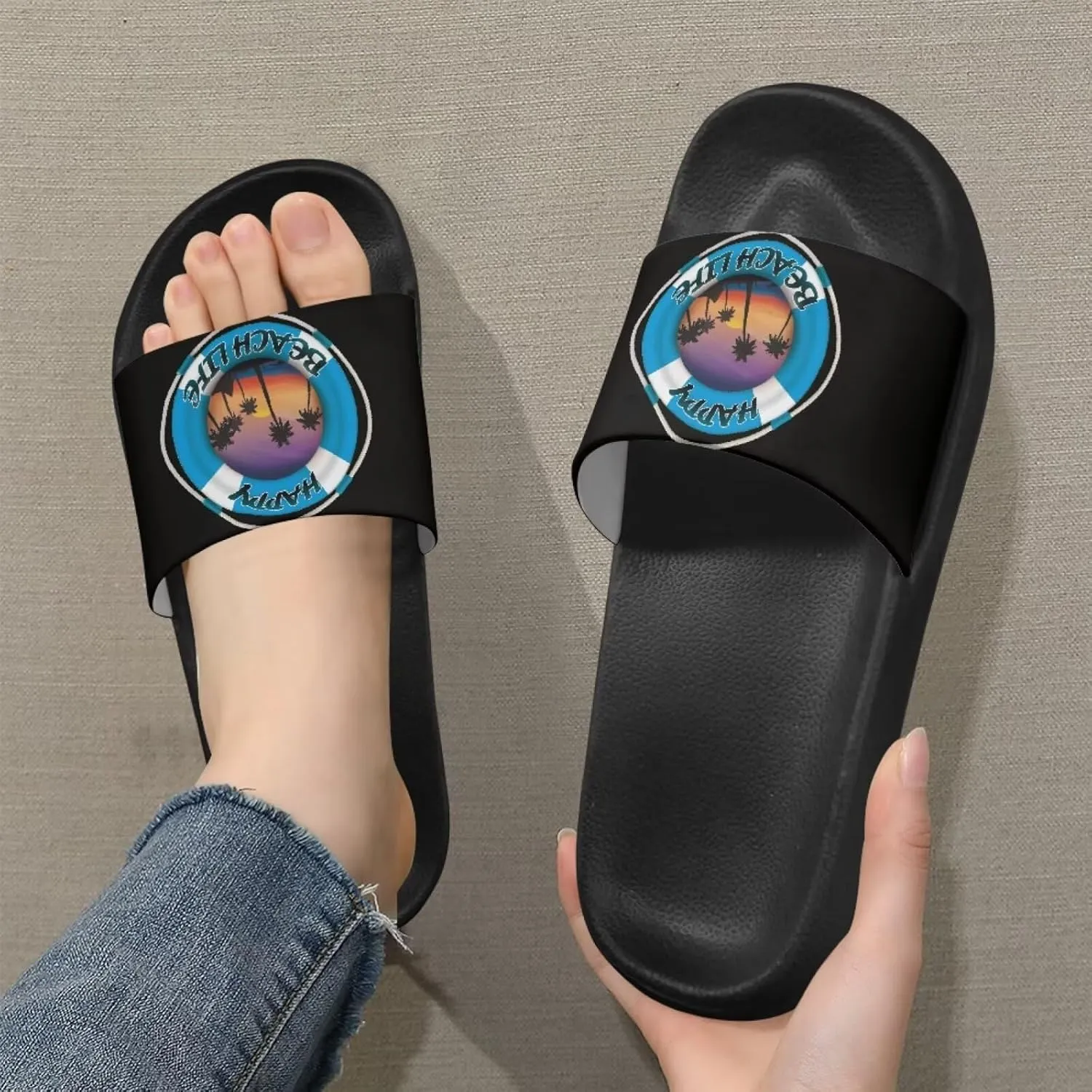 Coloranimal Slippers for Women Summer Sandals Slide Sandals with Non Slip Sole Summer Beach Shoes Shower Shoes Lightweight House Slippers