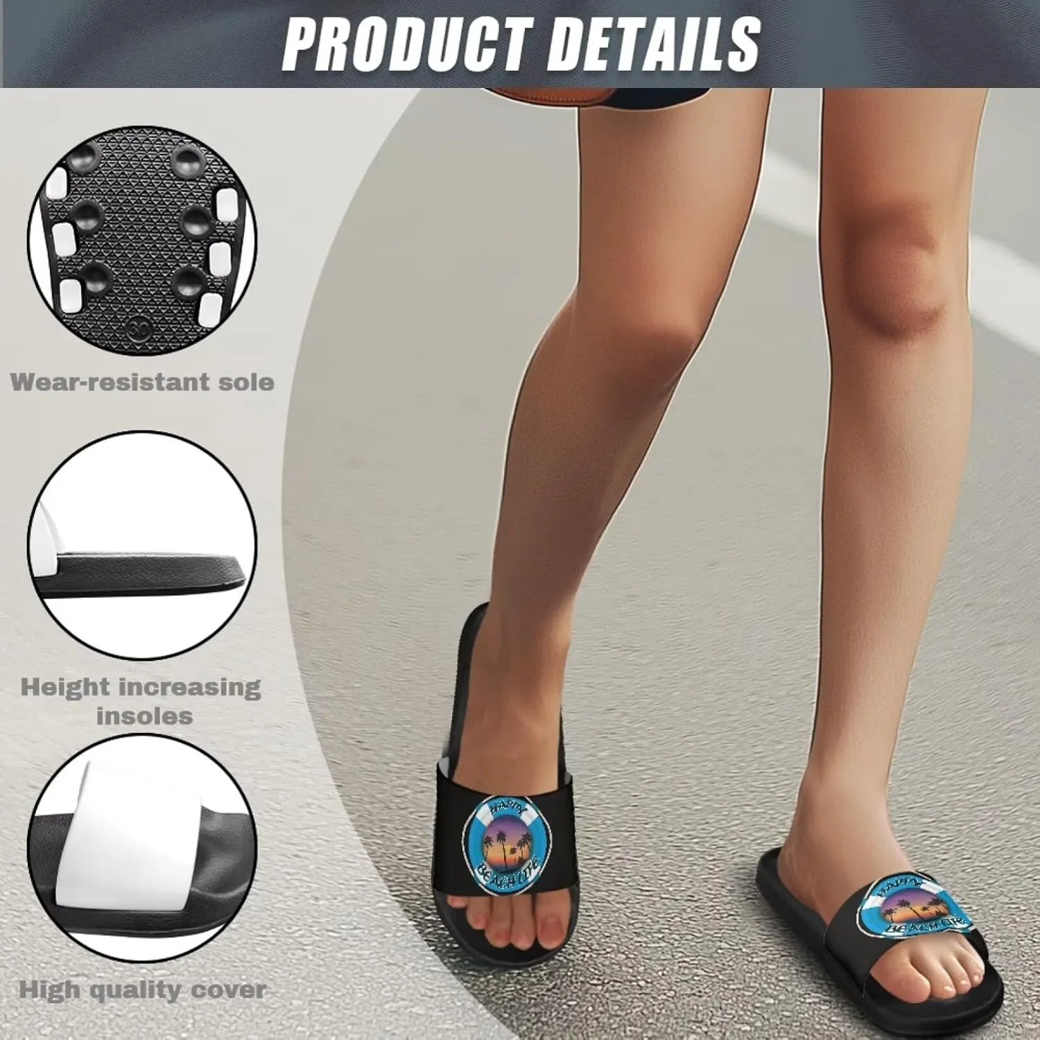 Coloranimal Slippers for Women Summer Sandals Slide Sandals with Non Slip Sole Summer Beach Shoes Shower Shoes Lightweight House Slippers