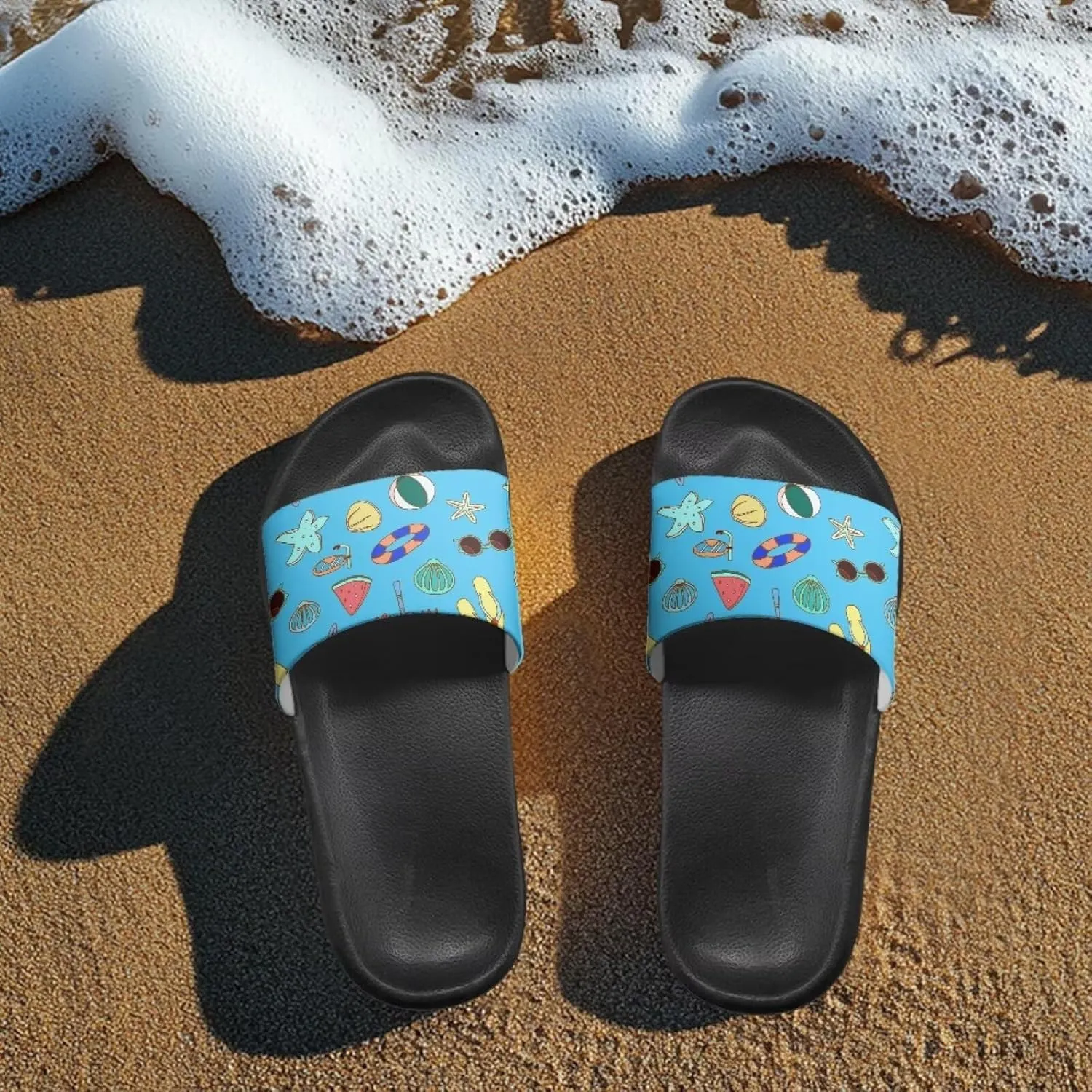 Coloranimal Slippers for Women Summer Sandals Slide Sandals with Non Slip Sole Summer Beach Shoes Shower Shoes Lightweight House Slippers