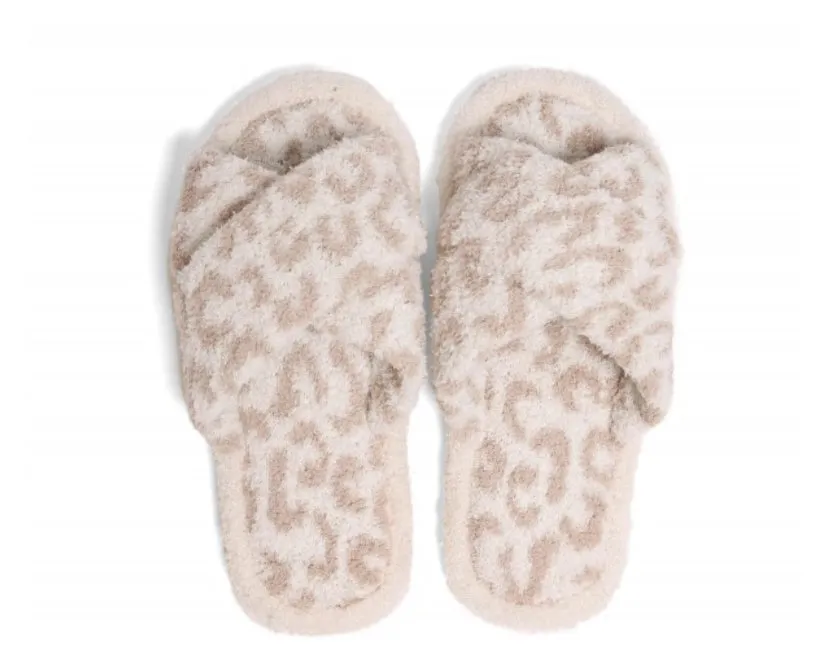 Comfy Luxe Animal Print Slide on Slippers