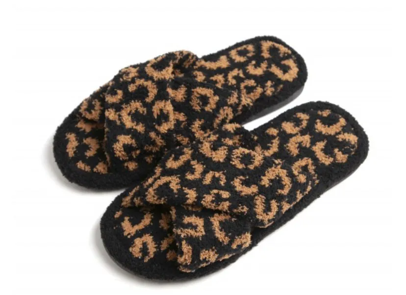 Comfy Luxe Animal Print Slide on Slippers