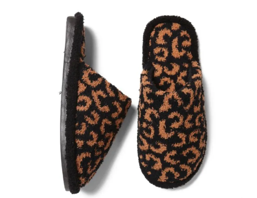 Comfy Luxe Animal Print Slide on Slippers