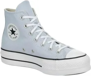 Converse Unisex Chuck Taylor All Star High Top Canvas Platform Sneaker - Lace up Closure Style - Cloudy Daze/White/Black 9.5
