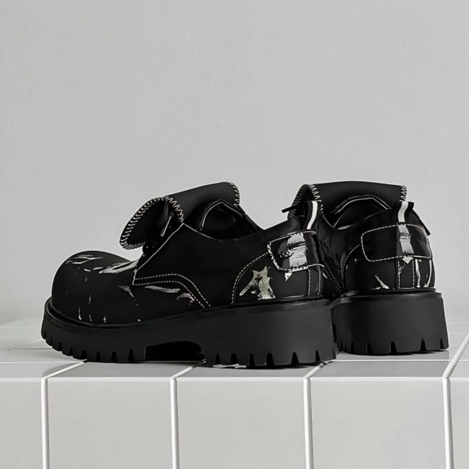 Cool Black Chunky Sneaker for Women Platform Sneakers Aesthetic Walking Shoes Fashion Couple Shoes