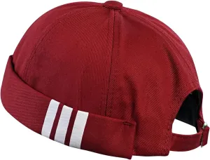 Croogo Mens Brimless Hat Rolled Cuff Harbour Hat Retro Strapback Docker Cap Casual Sailor Cap Unisex Docker Leon Beanie Hat