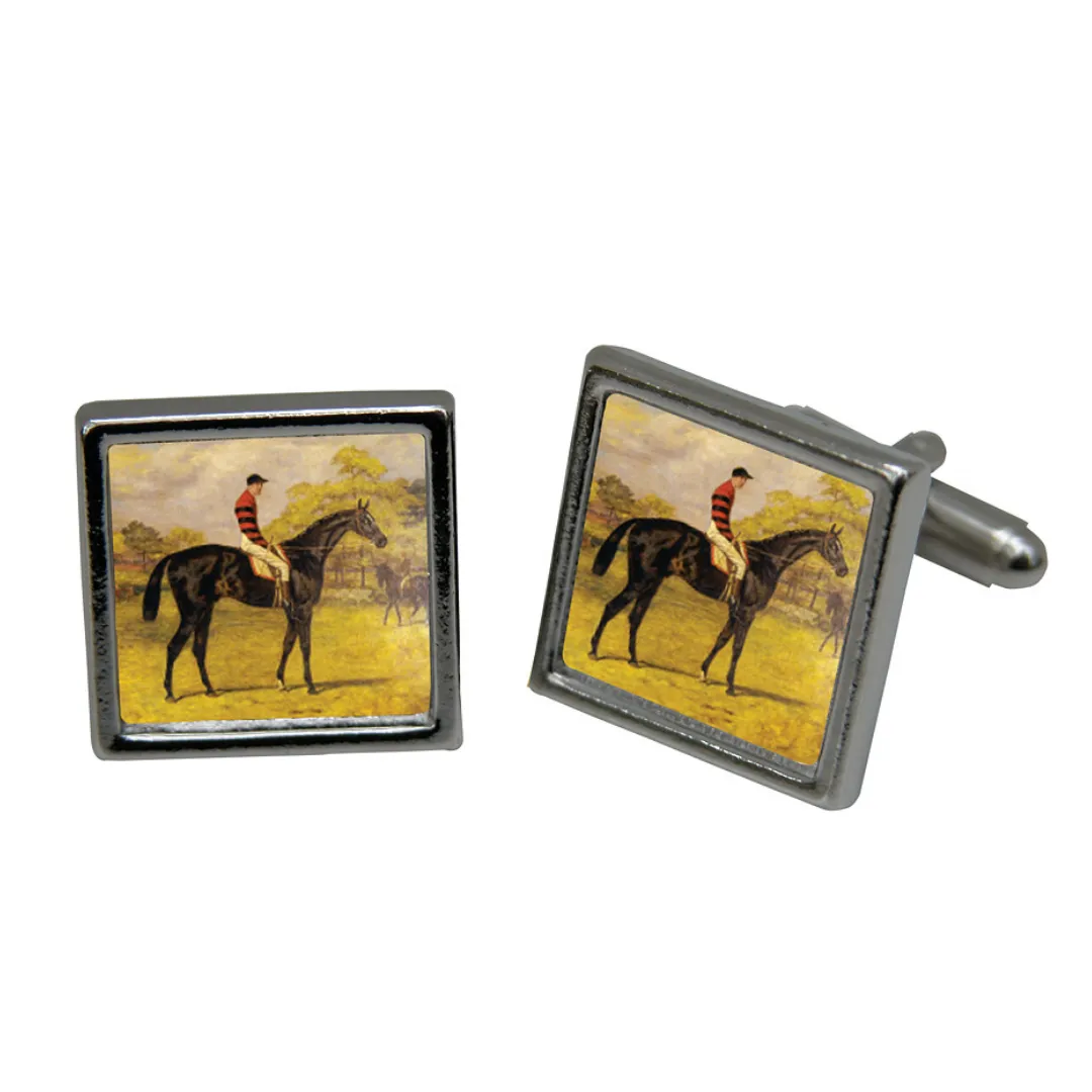 Cuff Links,  Vintage Racehorse Art, Racehorse Fan Gift