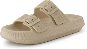 CUSHIONAIRE Women's Fame recovery cloud slide with  Comfort