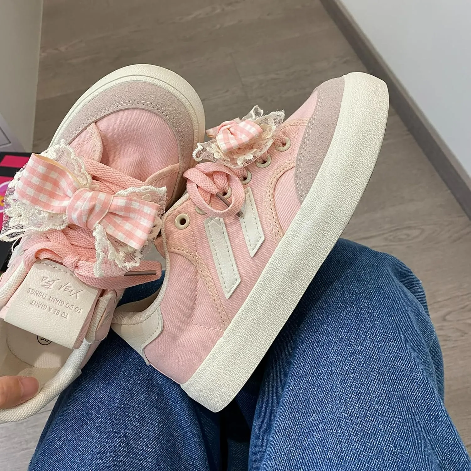 Cute Bowknot Star Cat Fish Chunky Platform Sneakers Women Y2K Aesthetic 1.2" Height Increase Casual Outfit Cute Walking Shoes