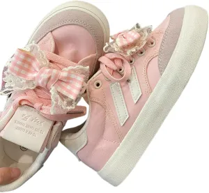 Cute Bowknot Star Cat Fish Chunky Platform Sneakers Women Y2K Aesthetic 1.2" Height Increase Casual Outfit Cute Walking Shoes