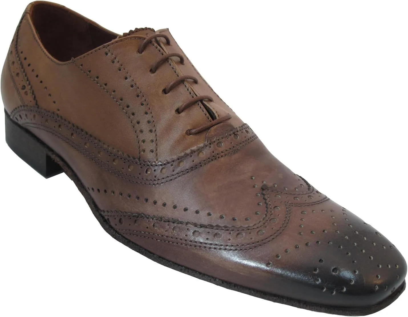 Davinci Men's Italian Dressy Wingtip Oxford Shoes 9114