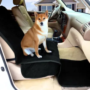 Deluxe Micro Velvet Quilted and Padded Dog Car Single Seat Cover with Comfort Fabric and Non-Slip Back Best for Car Truck and SUV - Travel with Your Pet Always an Option - 21"x72", Black