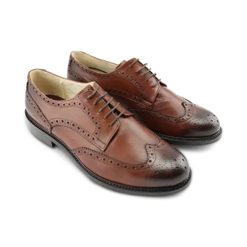 Derby in pelle color cuoio