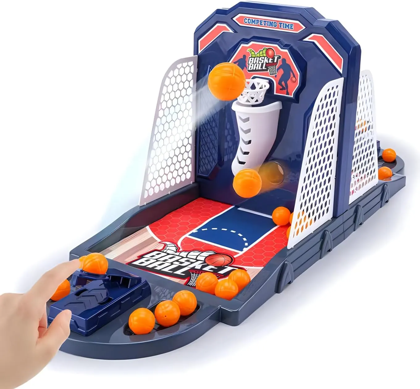 Desktop Basketball Shooting Game,Interactive Finger Shot Basketball Game with Auto Scoring,Ideal Sports Acade Toy for Kids and Adults