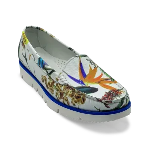 DI CHENZO Women's 1252 White Kyoto Leather Loafer